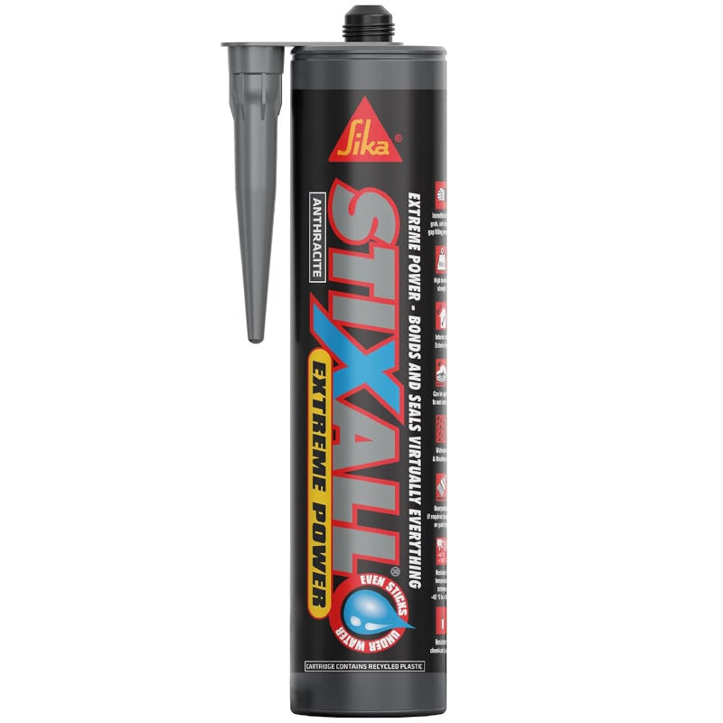Sika Stixall Anthracite sealant can on a white background