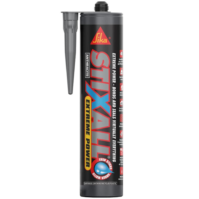 Sika Stixall Anthracite sealant can on a white background