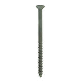 Green screw on a white background