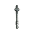 Hot dipped galvanised throughbolt on a white background