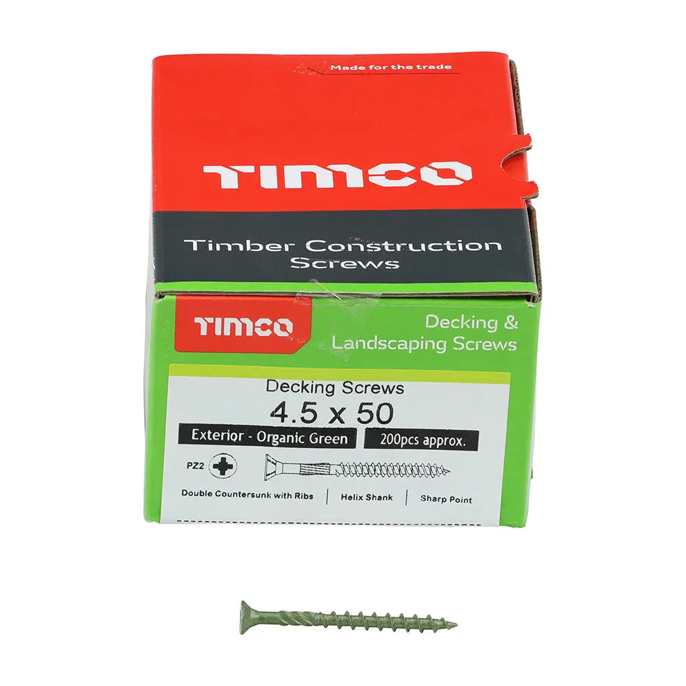 Timco TDECK Pozi Countersunk Decking Screws - Green Electro South West Ltd