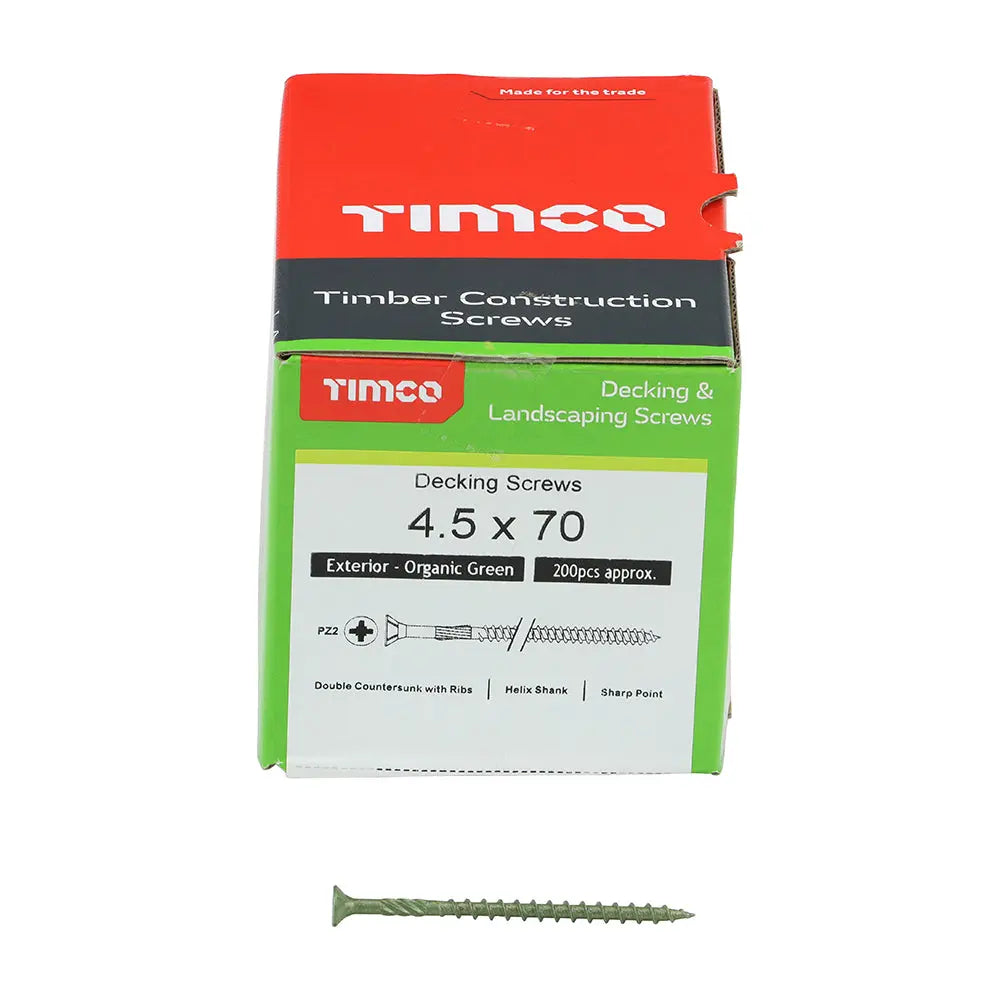 Timco TDECK Pozi Countersunk Decking Screws - Green Electro South West Ltd