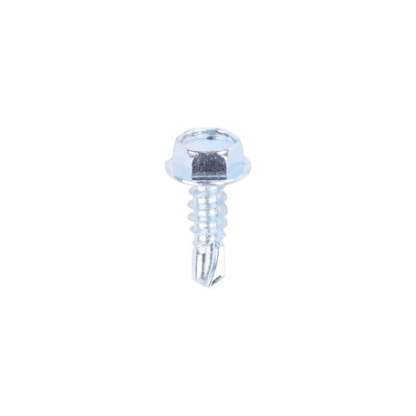 Timco 00812HWSD hex head self drilling screw on a white background