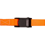 Orange belt with a black buckle on a white background