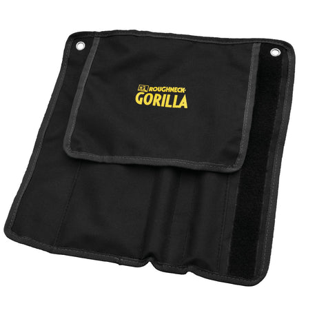 Black tool pouch with 'Roughneck Gorilla' logo on a white background