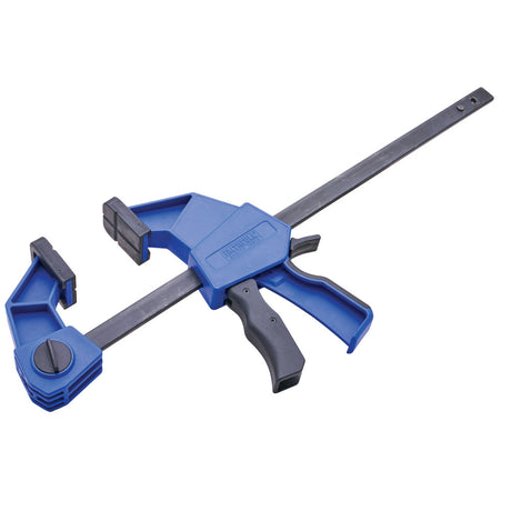Blue and gray Faithfull clamping tool on a white background.