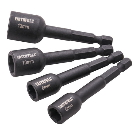 Set of Faithfull nut drivers in various sizes on a white background