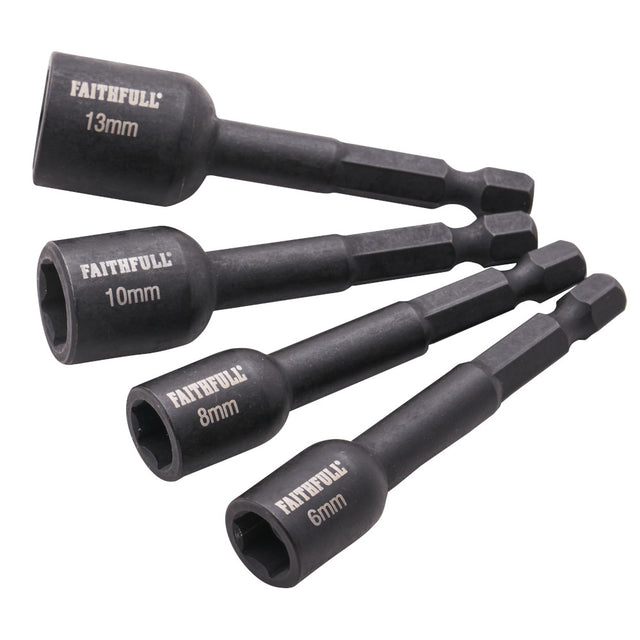 Set of Faithfull nut drivers in various sizes on a white background
