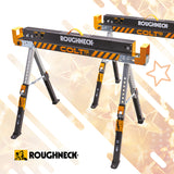 Roughneck Colt 600E Folding Heavy Duty Sawhorse Twin Pack