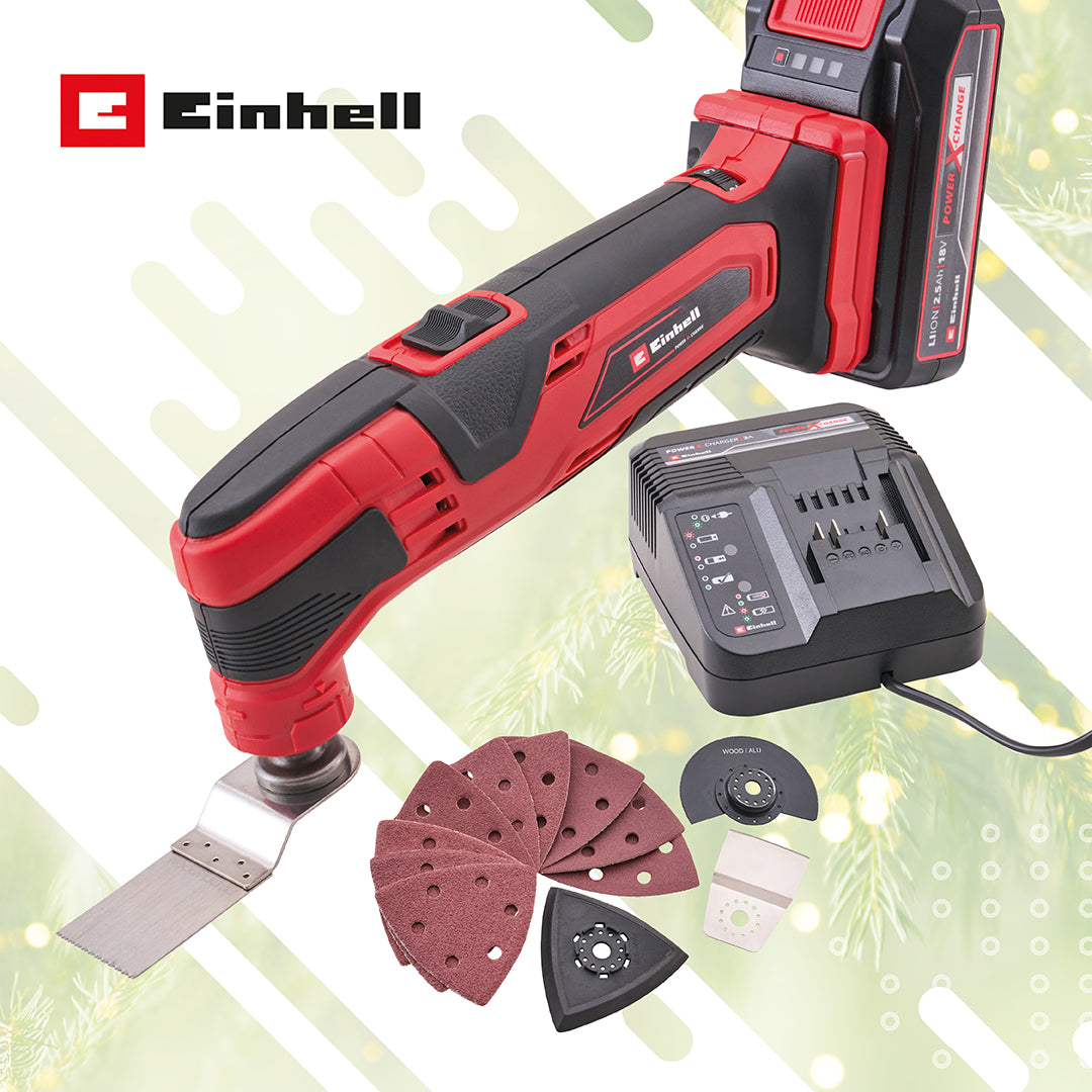 Einhell 18v Multi-Tool Kit with a 2.5Ah Li-ion Battery