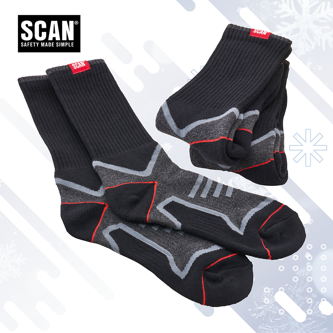 Scan Work Socks Triple Pack Size 6-12 (3 Pairs)