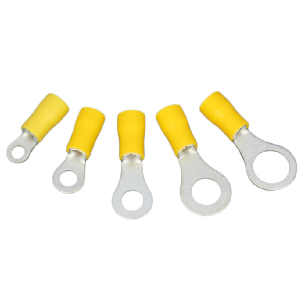 Yellow Ring Crimp Terminals for 4.0-6.0mm² Cable - Packs of 100