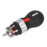 Sealey Fine Tooth Stubby Ratchet Screwdriver Set 8 Piece AK64908