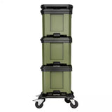 Green Bunker 32261 rolling storage with black wheels on a white background