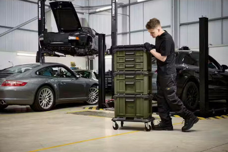 Mechanic working with a Bunker Load Up 32261 in a garage setting