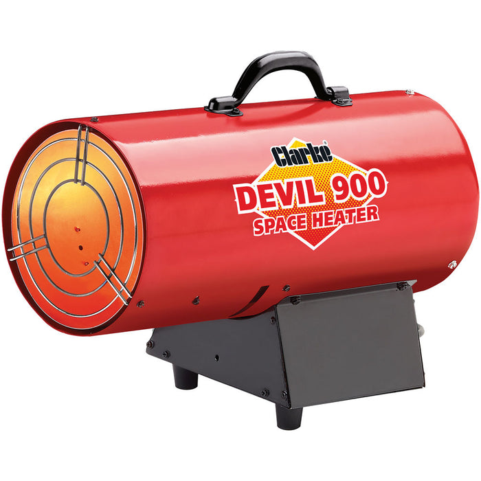 Clarke Devil 900 24.9kW Propane Gas Fired Space Heater (230V) - High Power Industrial Heater, available at Electro South West Ltd in Bridgwater, Somerset.