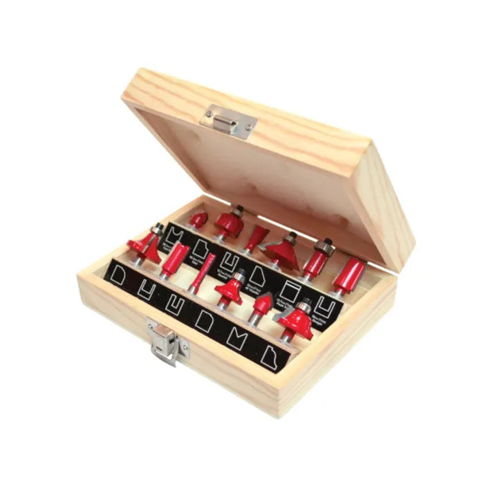 Faithfull 1/4" TCT Router Bit Set 12 Piece