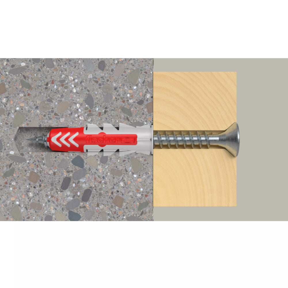 fischer duoplug shown installed into concrete
