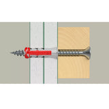 fischer duopower wallplug shown installed into plasterboard 