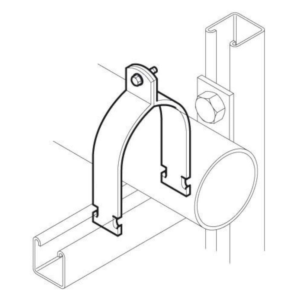 2 Part Pipe Clamp for 161.9-174.6mm Diameter Pipe - Unistrut Part Number M1142