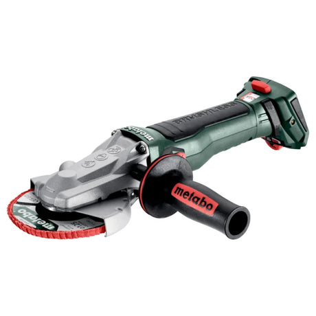 Metabo flat head angle grinder on a white background