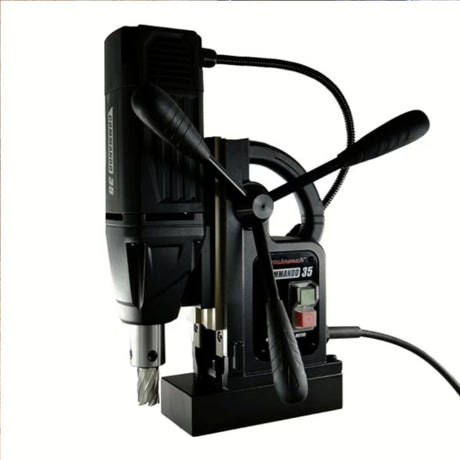 Black Rotabroach Commando 35 magnetic drill on a white background