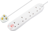 Masterplug 13A 4 Gang Unswitched Surge Protected Extension Lead White