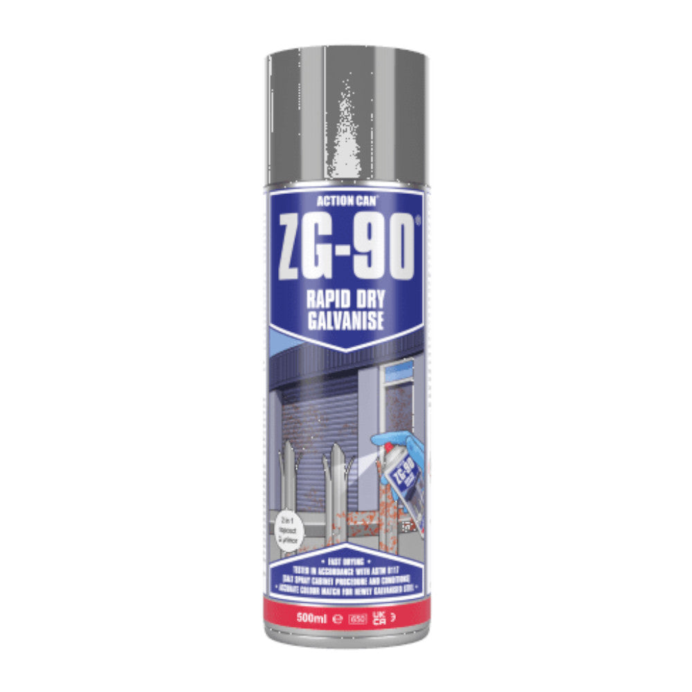 Action Can ZG90 Rapid Dry Galvanise & Anti-Rust Paint With Primer