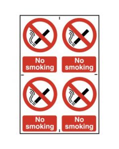 NO SMOKING 200x300mm PVC SIGN 4 IN 1