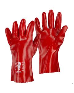 PVC Coated Red Gauntlets 11" EN388.4.1.3.1 Size 10