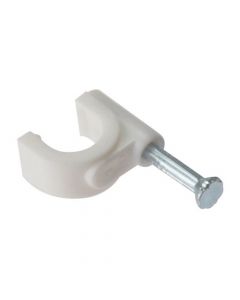 Round White Cable Clips